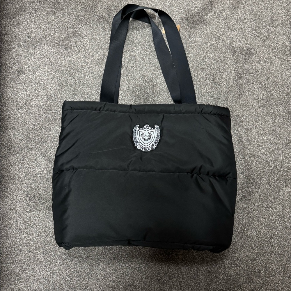 Victorias Secret Quilted Black Tote Bag